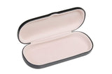 Hard Metal Bodied Eyeglass Case with Lip for Medium Frames in Black and Brown
