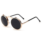 G&T 2017 Retro Fashion Metal Frame Clamshell Lens Round Beach Sunglasses