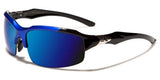 Half Frame Men's Sport Sunglasses Blue Color Mirror Lens