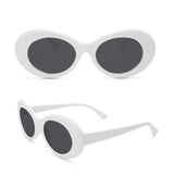 Clout Goggles 2 Pack,  Bold Retro Oval Mod Thick Frame Sunglasses Round Lens