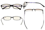 Anti Blue Rays,Reduce Eyestrain,Crystal Clear Spring Hinges,Computer Reading Glasses Women