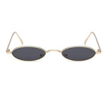 Vintage Slender Oval Sunglasses Small Metal Frame Candy Colors Mens Womens