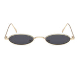 Vintage Slender Oval Sunglasses Small Metal Frame Candy Colors Mens Womens