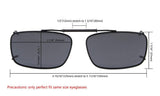 Metal Frame Rim Polarized Lens Clip On Sunglasses 2 1/8x1 5/16