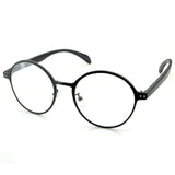 Oval Round Circle Eye Glasses Large Oversized Metal Frame Clear Lens