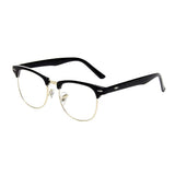 New Vintage Classic Half Frame Semi-Rimless Wayfarer Clear Lens Glasses