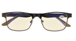 UV Protection,Anti Blue Rays,Reduce Eyestrain,Metal Frame Computer Reading Glasses