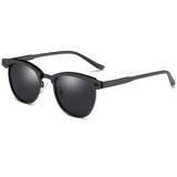 Polarized Half Frame Clubmaster Sunglasses Horn Rimmed Overlap Frame Eyewear