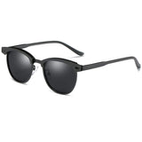 Polarized Half Frame Clubmaster Sunglasses Horn Rimmed Overlap Frame Eyewear