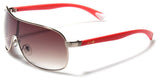 Gold Metal Rim Frame Shield Aviator Sunglasses