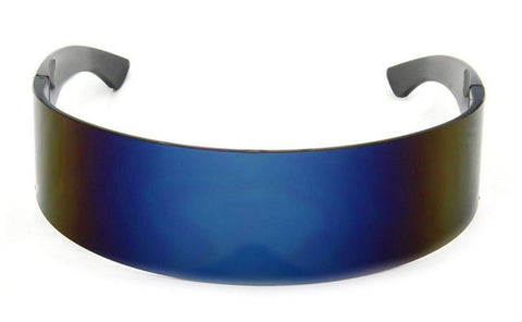 - Futuristic Wrap Around Monoblock Cyclops Shield Sunglasses