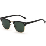 Semi Rimless Clubmaster Sunglasses for men- Half Frame Polarized Classic With Box  FD4003