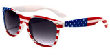 V.W.E. White Classic American Patriot Flag Sunglasses USA .