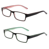 Newbee Fashion - Unisex Two Tone Sleek Spring Temple Fashion Clear Lens Glasses