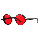 Retro Small Round Circle Steampunk Gothic Sunglasses for Men Women Metal Frame(46mm)