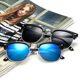 Classic Half Frame Polarized Semi-Rimless Rimmed Sunglasses polarizd sunglasses for women and men g15 glass lens
