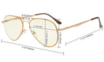 UV Protection,Anti Blue Rays,Reduce Eyestrain,Pilot Style Computer Reading Glasses
