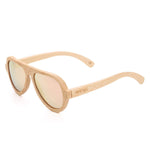 Womens Aviator Sunglasses Polarized Men Handmade Bamboo Sun Shades With Bamboo Case