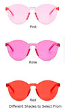 My Shades - Transparent Solid Color Flat Lens Retro Round Sunglasses
