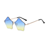 /Super Cute Star Shape Rimless Sunglasses Metal Frame Transparent Candy Color Eyewear