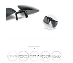 2PCS Polarized Day Night Vision Flip-up Clip-on Lens Driving Glasses Sunglasses