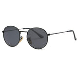 Polarized Sunglasses Small Round Metal Frame Mirrored Lens Glasses K0556