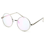 Circle Oversized Metal Eyeglasses Frame Inspired Horned Rim Clear Lens Glasses