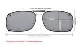 Metal Frame Rim Polarized Lens Clip On Sunglasses 2x1 7/16