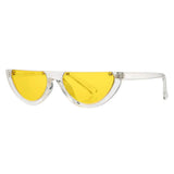 Fashion Half Rim Moon Clear Sunglasses for Women 100% UV400 Protection