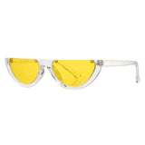 Fashion Half Rim Moon Clear Sunglasses for Women 100% UV400 Protection