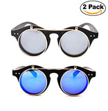 Classic Small Retro Steampunk Circle Flip Up Glasses/Sunglasses Cool Retro New Model