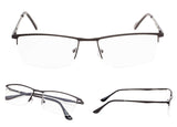 READING GLASSES 3 pack Half-Rim Metal Readers