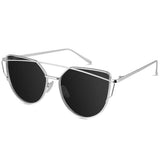 Sunglasses for Men,Metal Frame Polarized Oversized Cateyes Sunglasses