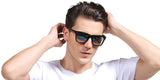Best Value Retro Large Horn Rimmed Mirror Lens Wayfarer Polarized Sunglasses