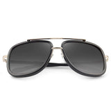 Classic Square Sunglasses Oversized Double Bar Metal Frame