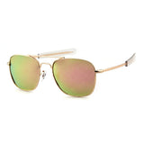 Aviator Sunglasses Polarized For Men Women Square Mirror Metal Frame Sun Glasses