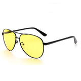 Mens Womens Night Vision Glasses for Driving Aviator Anti-glare RainDay Sunglasses