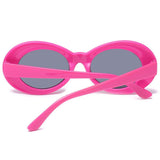 Clout Goggles,Oval Sunglasses Mod Thick Retro Frame Round Lens Kurt Cobain