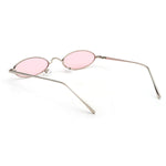Vintage Slender Oval Sunglasses Small Metal Frame Candy Colors 31026