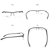 Pure Titanium Semi-rimless Business Glasses Frame Prescription Optical Eyeglasses
