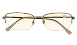 Anti Blue Rays,Reduce Eyestrain,Metal Frame Half-rim Computer Reading Glasses