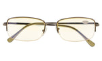 Anti Blue Rays,Reduce Eyestrain,Metal Frame Half-rim Computer Reading Glasses