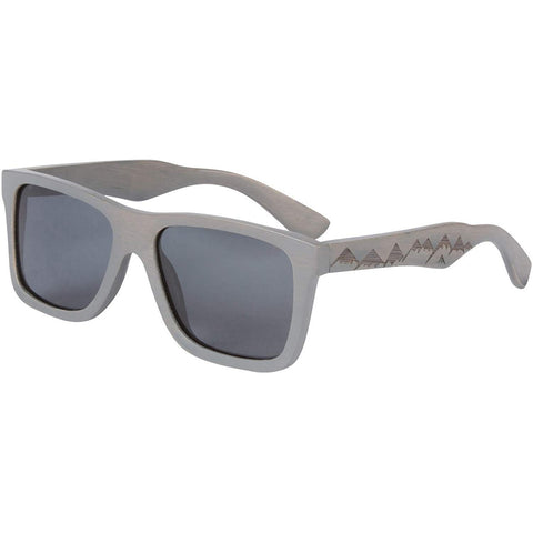 Wood Sunglasses - SHINER Gray Bamboo Sunglasses with Polarized Black Lens