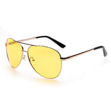 Mens Womens Night Vision Glasses for Driving Aviator Anti-glare RainDay Sunglasses