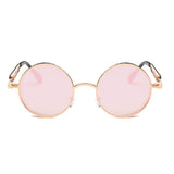 Steampunk Round Sunglasses, Vintage Hippie Circle Sunglasses with Metal Frame for Men Women