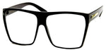 - Square Flat Top Sunglasses Oversize Thick Retro Designer Frame
