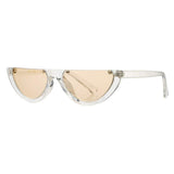 Fashion Half Rim Moon Clear Sunglasses for Women 100% UV400 Protection