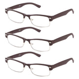 Newbee Fashion Unisex Classic Clubmaster Half Frame Stylish Designer Inspired High Fashion Spring Temple Clear Lens Eye Glasses