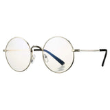 Retro Large Round Circle Clear Lens Glasses Metal Frame Non-Prescription Eyewear 53mm