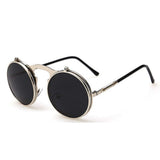 G&T 2017 Retro Fashion Metal Frame Clamshell Lens Round Beach Sunglasses